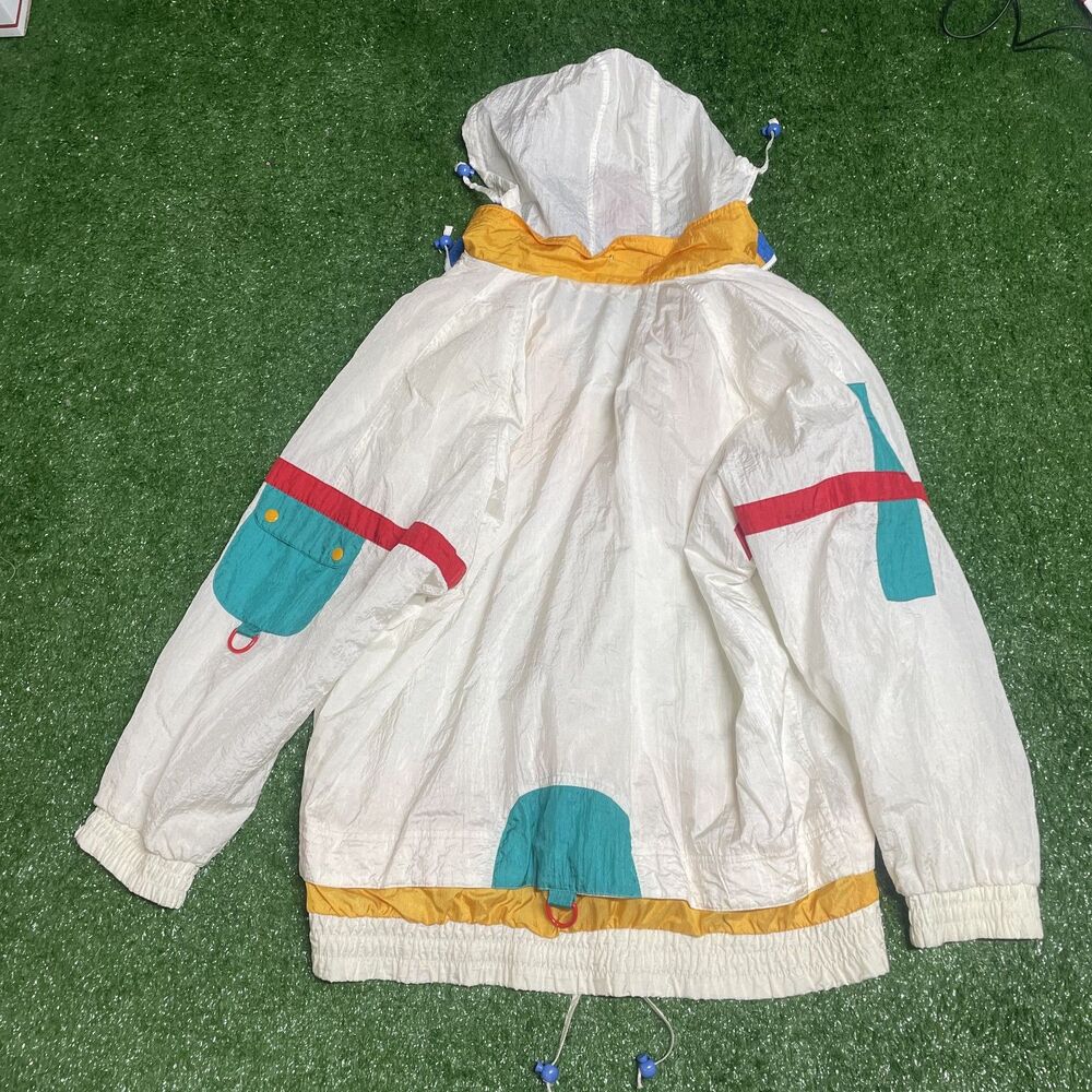 Venezia Vintage Windbreaker Men’s XL 90s Colorblock Jacket Retro Nylon - Picture 2 of 3